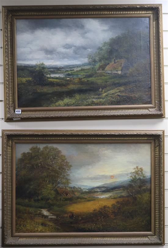 W. Richards Country landscapes 49 x 75cm